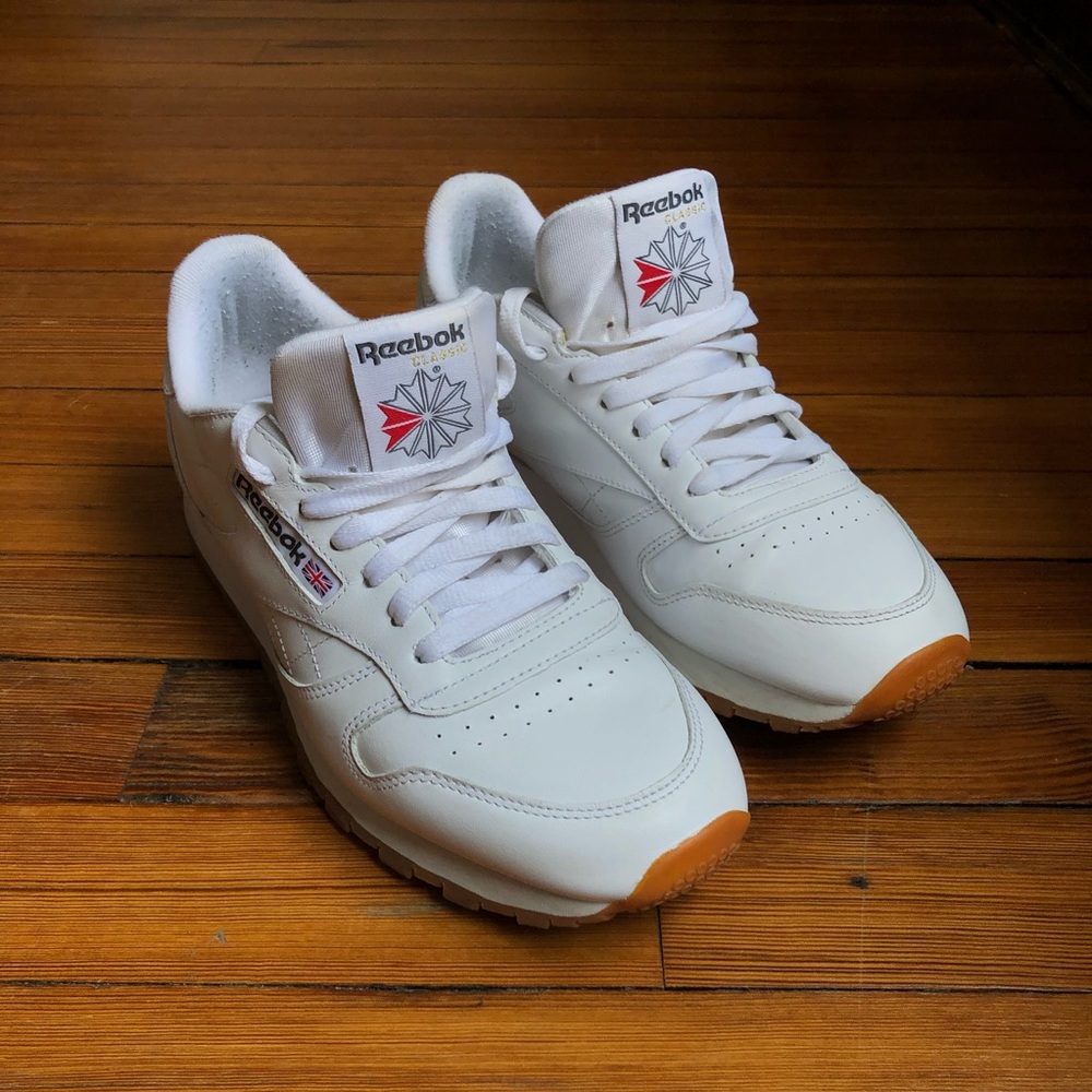 Men’s White Reebok Classic 80s Leather Shoes